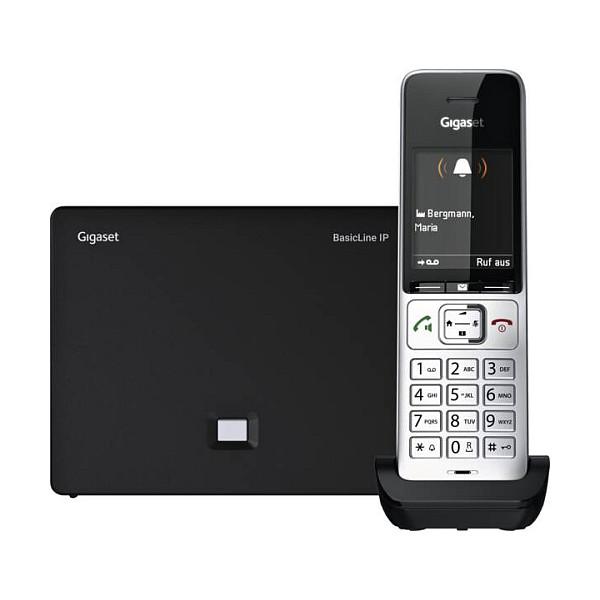 Telefon VoIP Gigaset BasicLine IP + COMFORT 500HX, DECT, ekran 2.2" TFT me ngjyra, deri në 4 thirrje njëkohësisht - Bardhë/Argjend