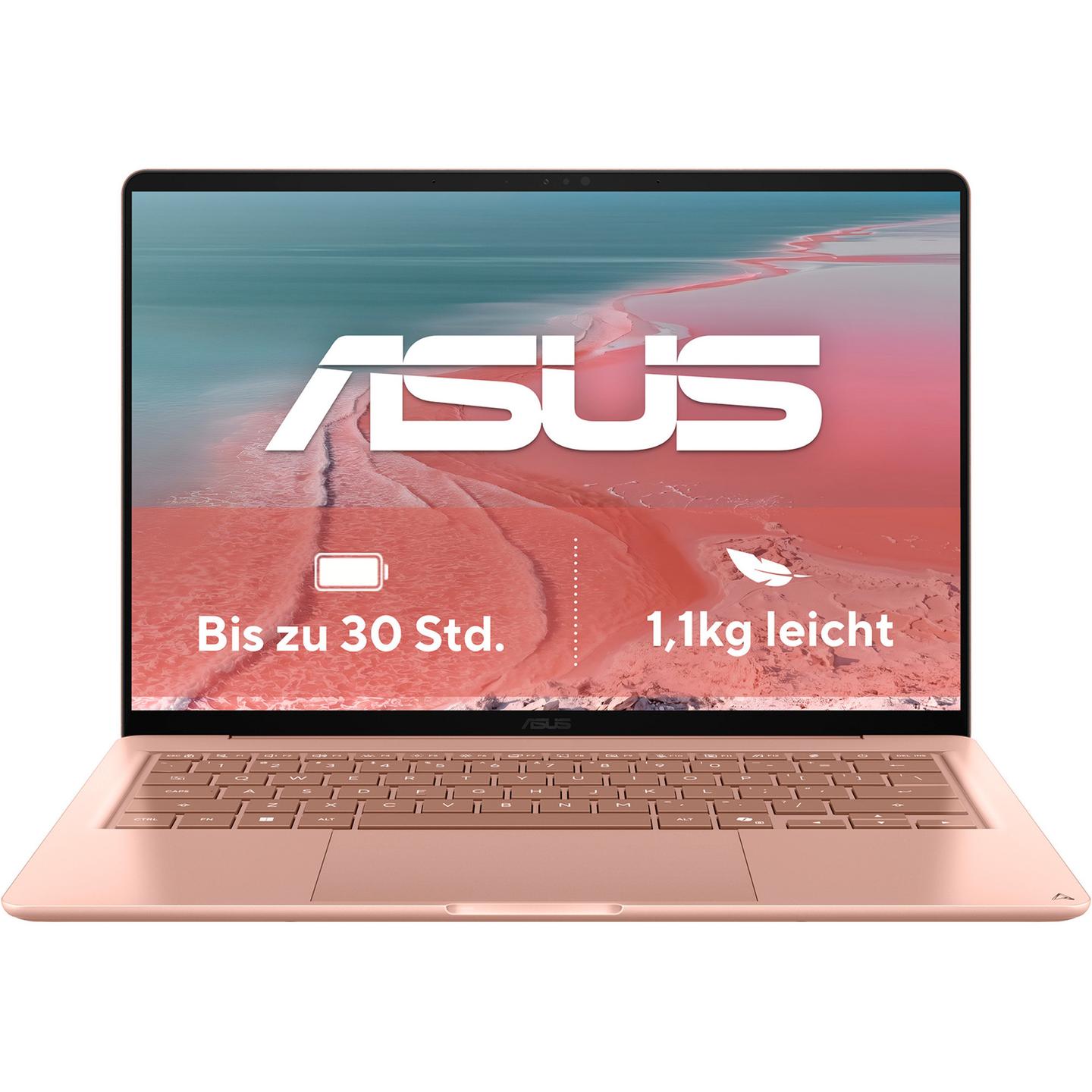 Laptop ASUS Zenbook 14 UX3480QA-U1023W, Snapdragon X X1-26-100, 16GB LPDDR5X, 512GB, 14" WUXGA OLED 60Hz, Qualcomm Adreno - Rozë