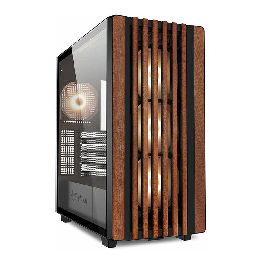 Kasë Midi Sharkoon Rebel C70G RGB – Zezë - 1