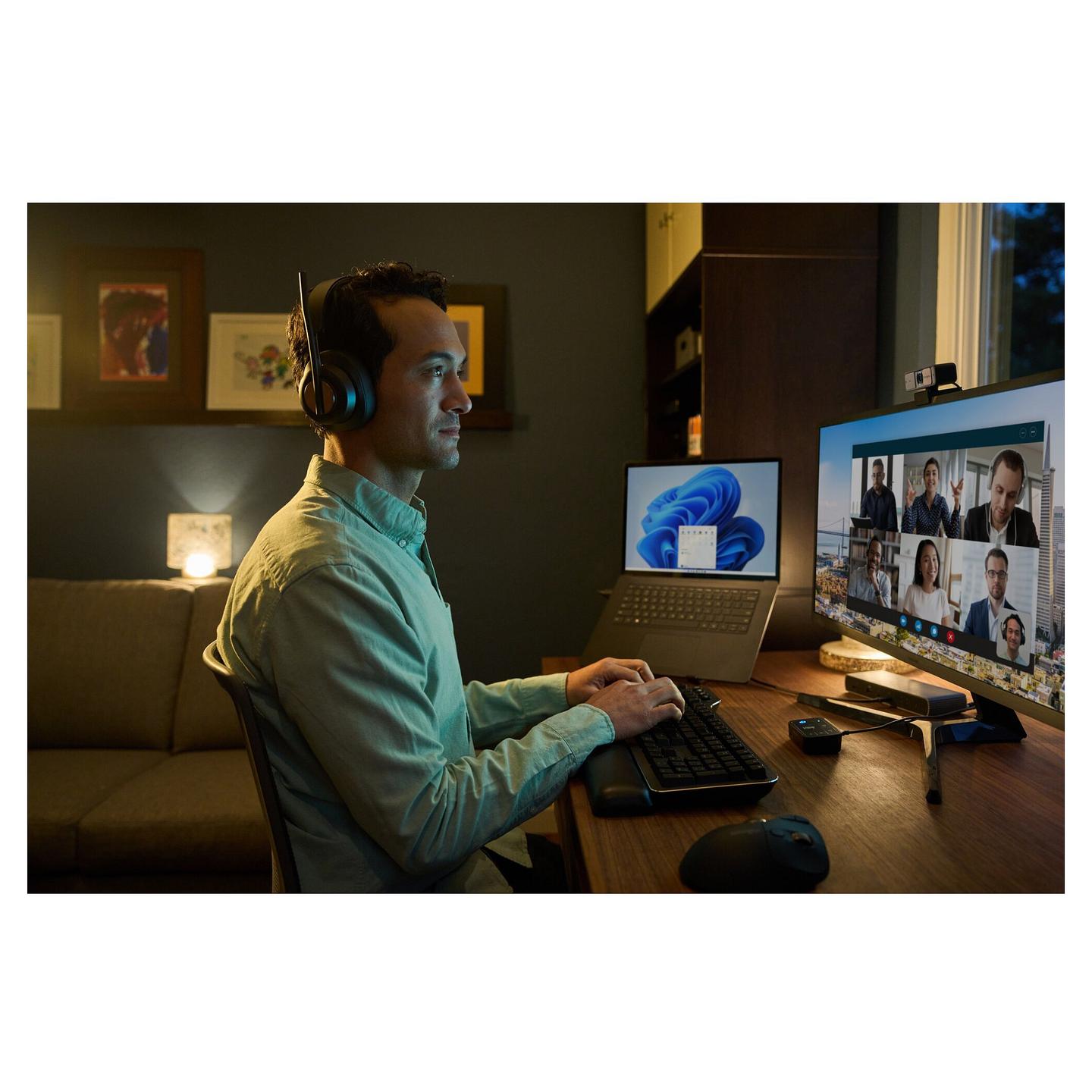 Kufje pa kabllo Kensington H3000 / Bluetooth 5.2 / Over-Ear / 40mm / Mikrofon / Noise Cancelling - Zezë - 123
