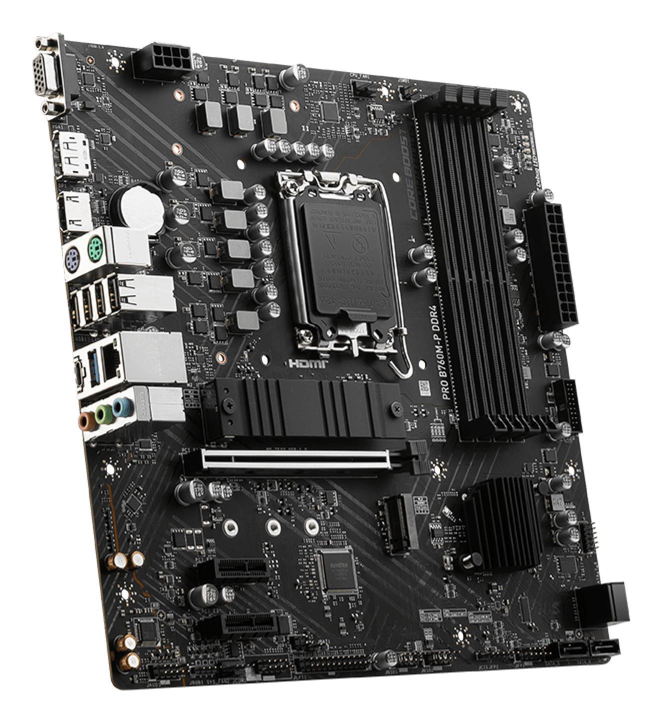 Pllakë Amë MSI PRO B760M-P DDR4 / Intel B760 / LGA 1700 / mATX / DDR4 / PCIe 4.0 - 2