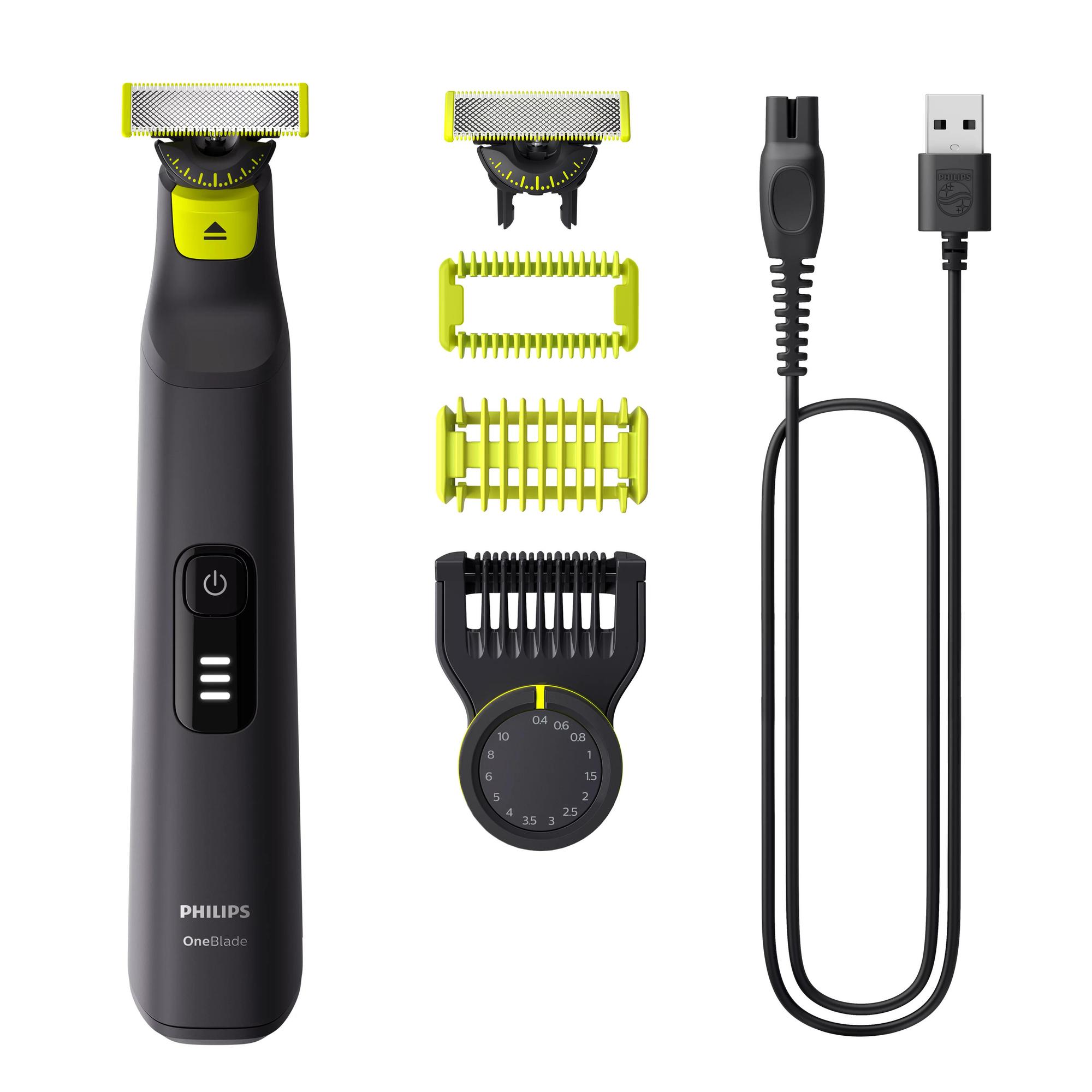 Makinë e rrojës Philips OneBlade Pro 360 Face+Body / QP6542/15 / 360 Blade / 12.000 lëvizje/min / 0.4–10 mm / Wet & Dry / 90 Min – Zezë