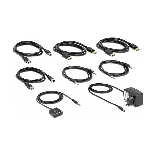 KVM Switch DisplayPort DELOCK / 1.4 / 8K60Hz / USB 5Gbps / Audio - 2
