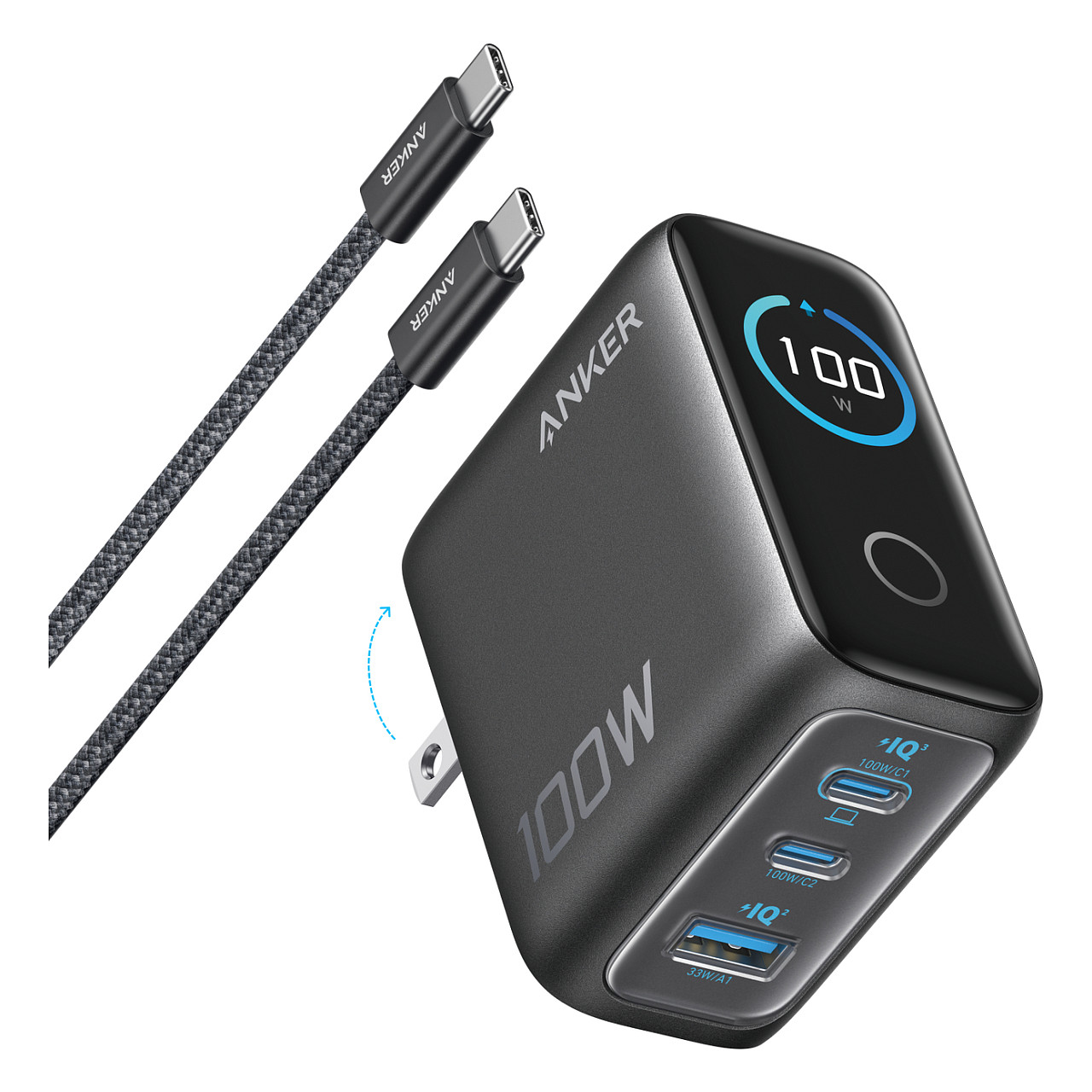 Karikues Anker B121B / 2x USB-C / Karikim i shpejtë – Zezë