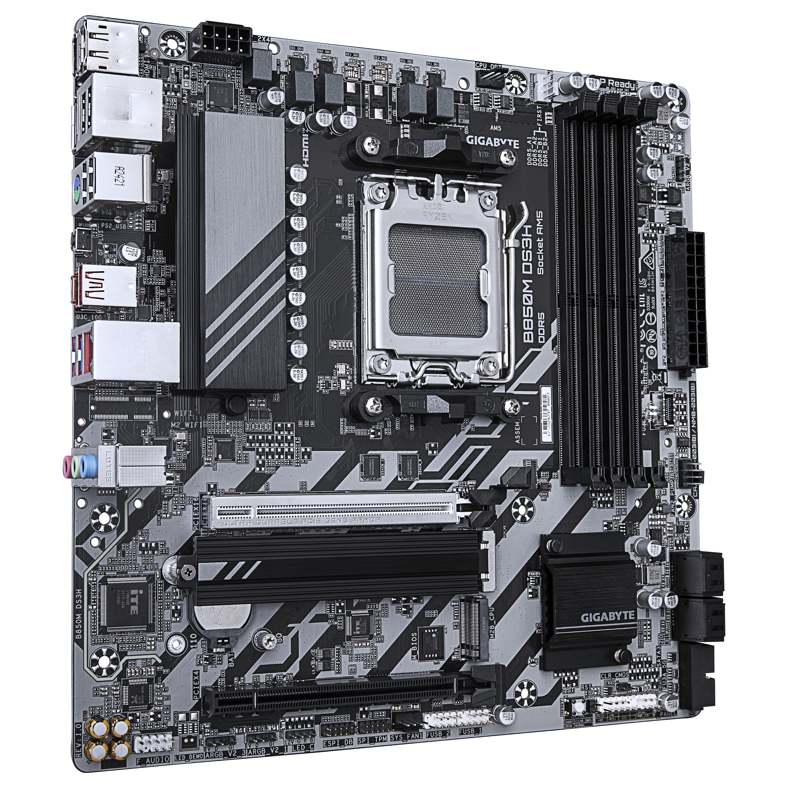 Pllakë Amë GIGABYTE B850M DS3H / AMD AM5 / B850 / DDR5 / Micro ATX / 2.5GbE LAN - 3