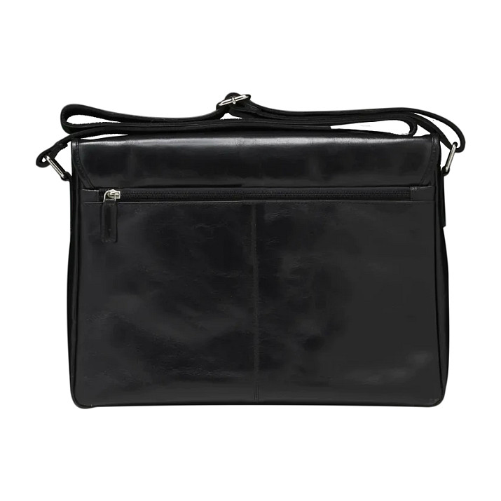 Çantë për laptop dbramante1928 Marselisborg / Messenger / 14" / Full-Grain Leather / 2 Compartments / Adjustable Shoulder Strap / Magnetic Closure / Zip Pocket - Zezë - 3