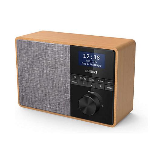 Radio portative Philips TAR5505/10, DAB, DAB+, FM, Tuner digjital, 5 W RMS, Ekran LCD me ndriçim të bardhë, Bluetooth - zezë, gri, dru - 4