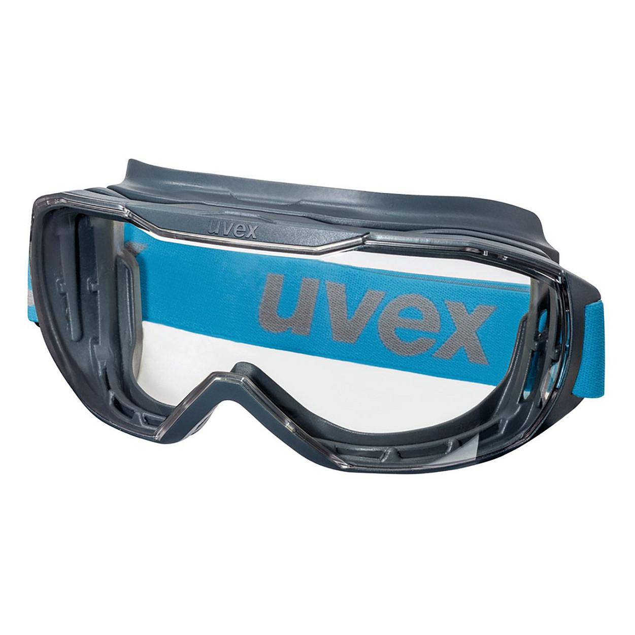 Syze Mbrojtëse Uvex Megasonic 9320265, Xham Polikarbonat Transparent, UV400, Anti-Mjegull - Hiri/Blu
