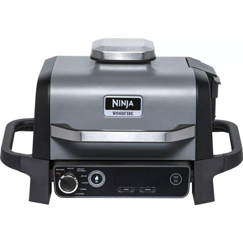 Grill Elektrik Ninja Woodfire OG701EU / 2400W / Smoker / Air Fry / 7 Programe / 28x38cm – Gri/Zezë - 1