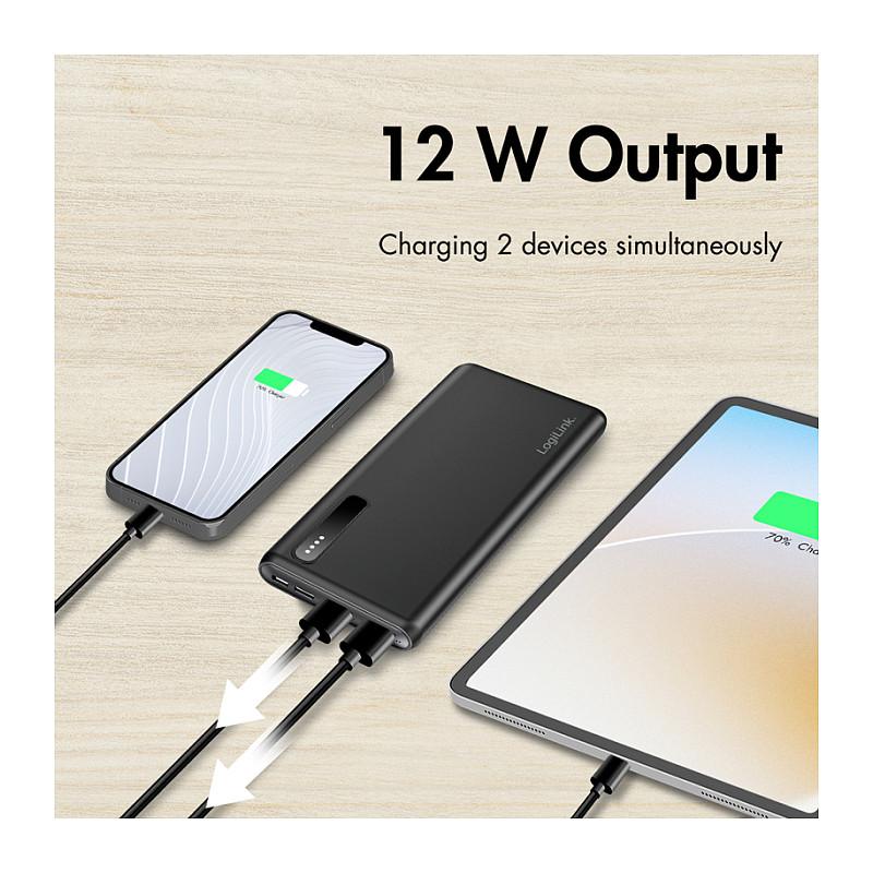 Powerbank LogiLink PA0311 / 8.000mAh / 12W / 2x USB-A / Li-Po - Zezë - 8