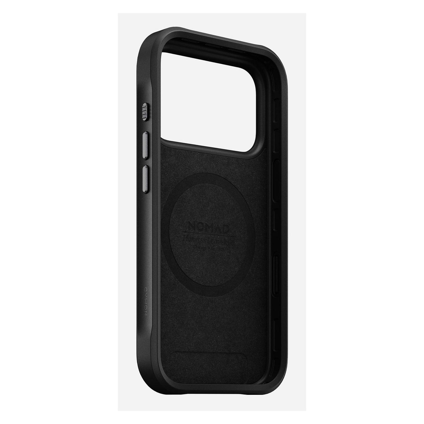 Case për Telefon Nomad Rugged Leather / iPhone 17 Pro 6.3" / Lëkurë Horween / MagSafe / Kornizë Polikarbonat + TPU / Mbrojtje deri 4.5 m - Zezë - 4