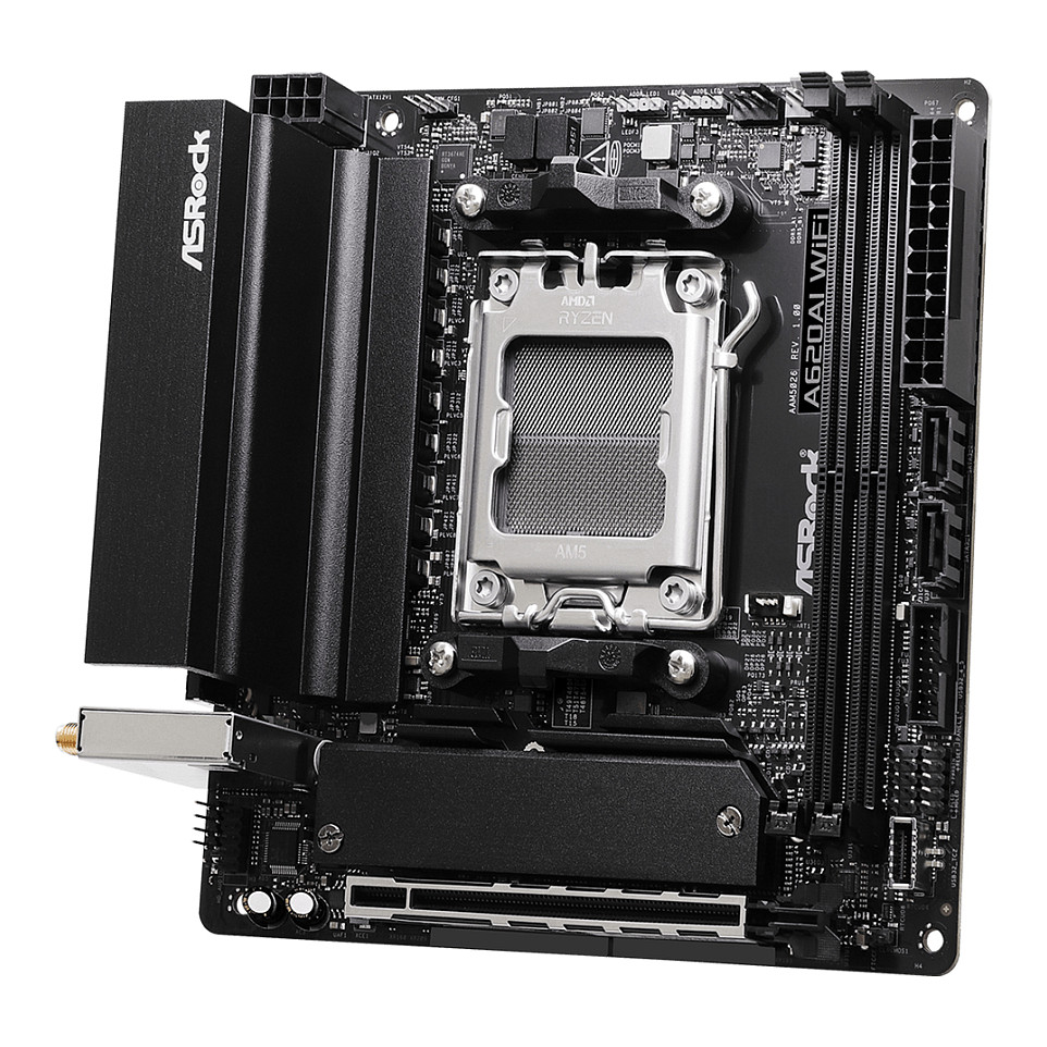 Pllakë Amë AMD AM5 ASRock A620AI WiFi / mITX / DDR5 / HDMI - 4