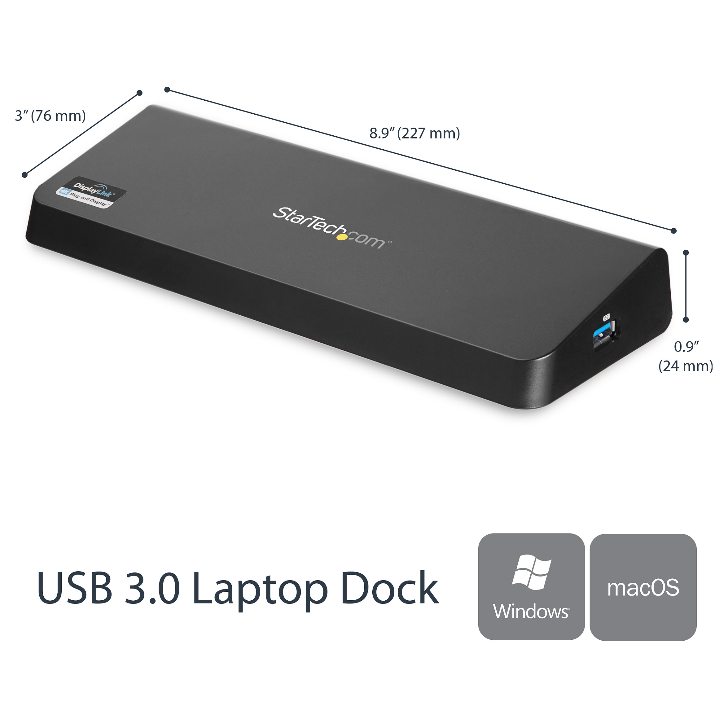 Docking Station for Laptop StarTech USB3 4K - 8