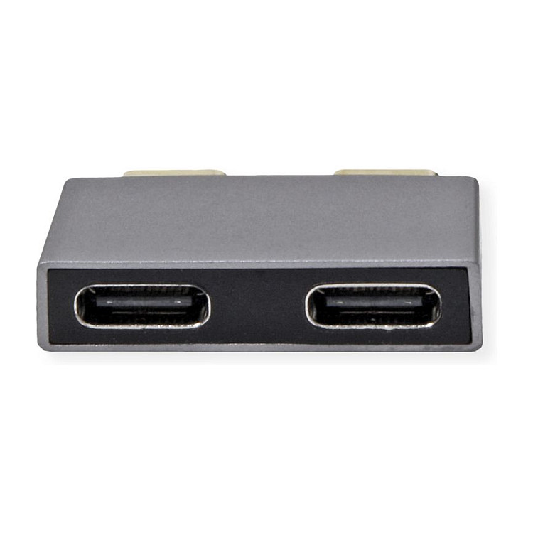 Adapter ROLINE 12.03.2945 / 2x USB-C në 2x USB-C / USB 3.2 Gen 2 / 10Gbps – Argjend - 4