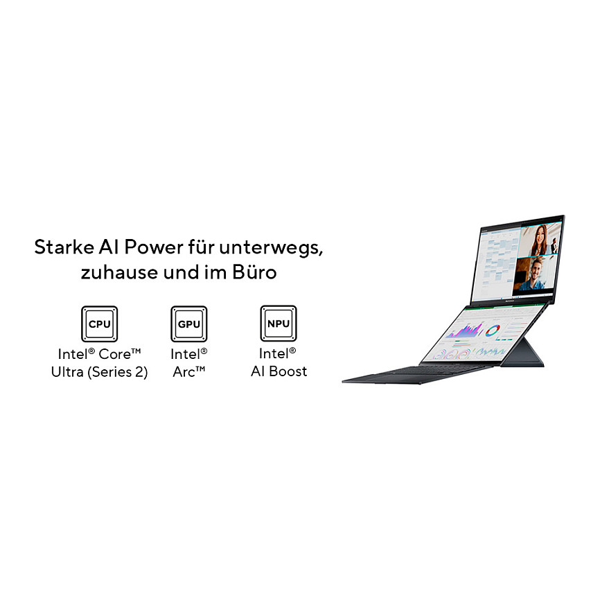 Laptop ASUS ZenBook Duo / Ultra 9-285H / 32GB LPDDR5 / 2TB / 14" 3K OLED Touch / Intel Arc 140T / DE  / Gri - 7