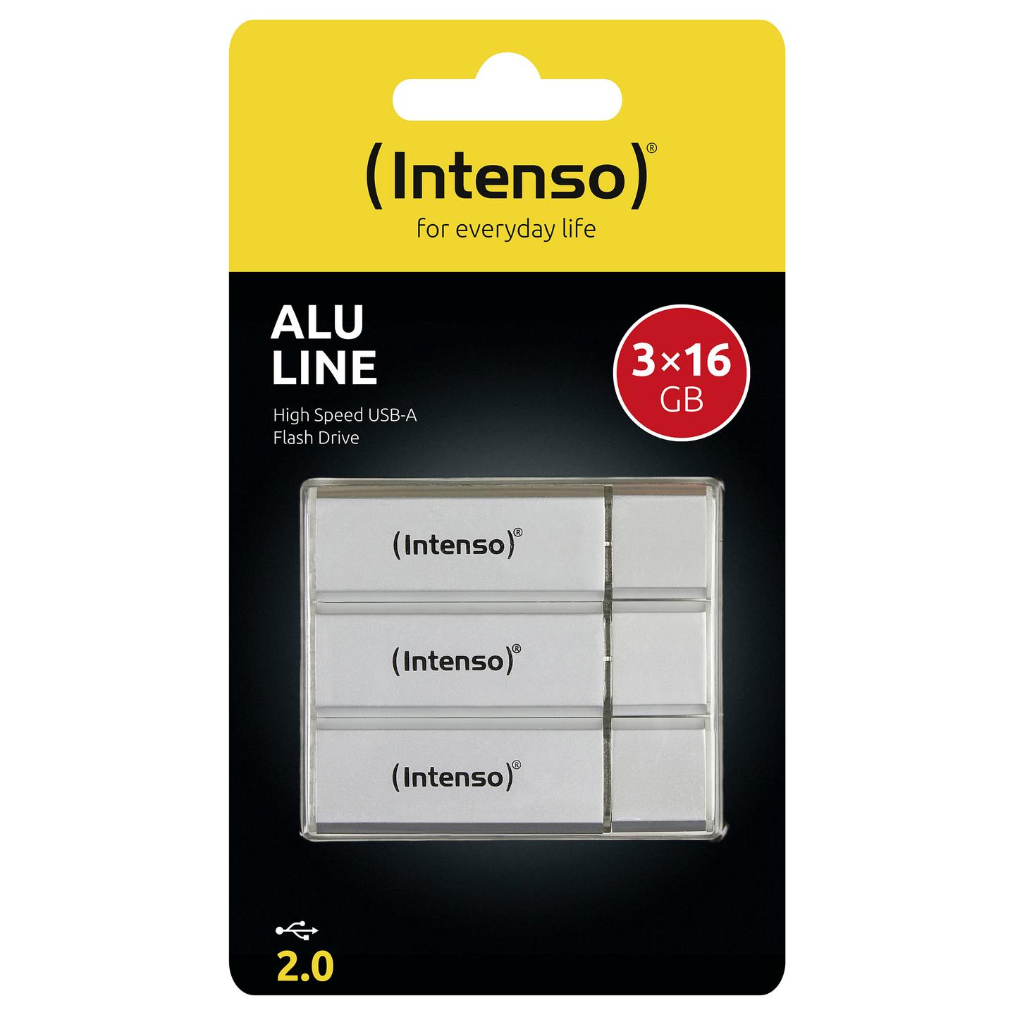USB Flash Drive Intenso Alu Line / 3 x 16GB / USB 2.0 / 28MB/s Read 6.5MB/s Write - Argjend - 5
