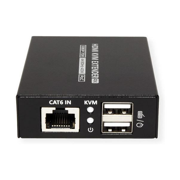 Extender KVM VALUE 14.99.3043, HDMI, 4K 30Hz, Cat.6/6A, deri në 40m në 4K dhe 70m në Full HD - Zezë - 3