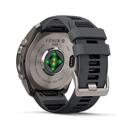 Orë e Mençur Garmin Fenix 9 Pro, 47mm, AMOLED, LTE, Titan, QuickFit Silikon - Zezë - 5