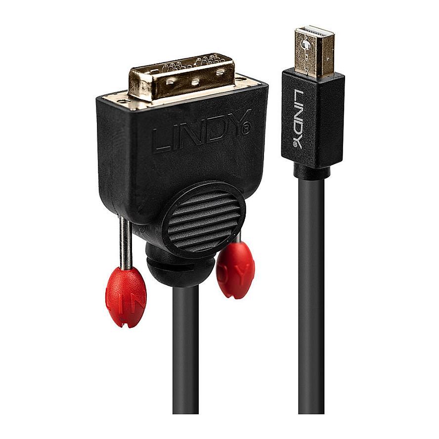 Kabllo Mini DisplayPort LINDY 41953 / Mini DisplayPort në DVI-D / 3m / WUXGA 60Hz - Zezë
