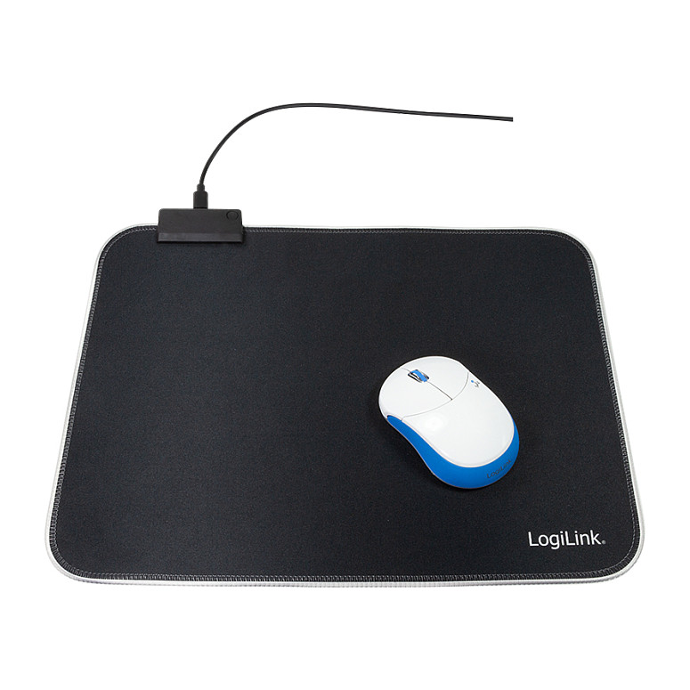 Mauspad Gaming LogiLink ID0183 / 350 x 260 x 3mm / Poliester + Gomë natyrale / RGB LED / Anti-rrëshqitës / Micro-USB - Zezë - 3