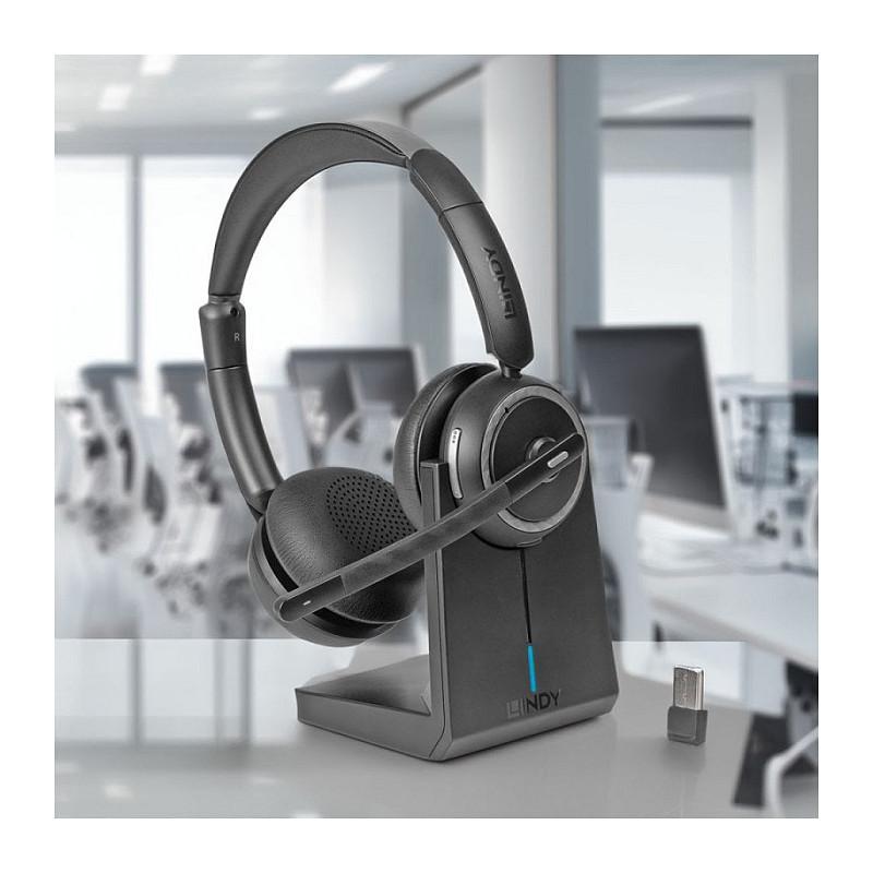 Kufje pa kabllo Lindy L118 / On-Ear / Bluetooth 5.2 / 40 mm / Noise Cancelling / 50 orë / Mikrofon – Zezë - 3