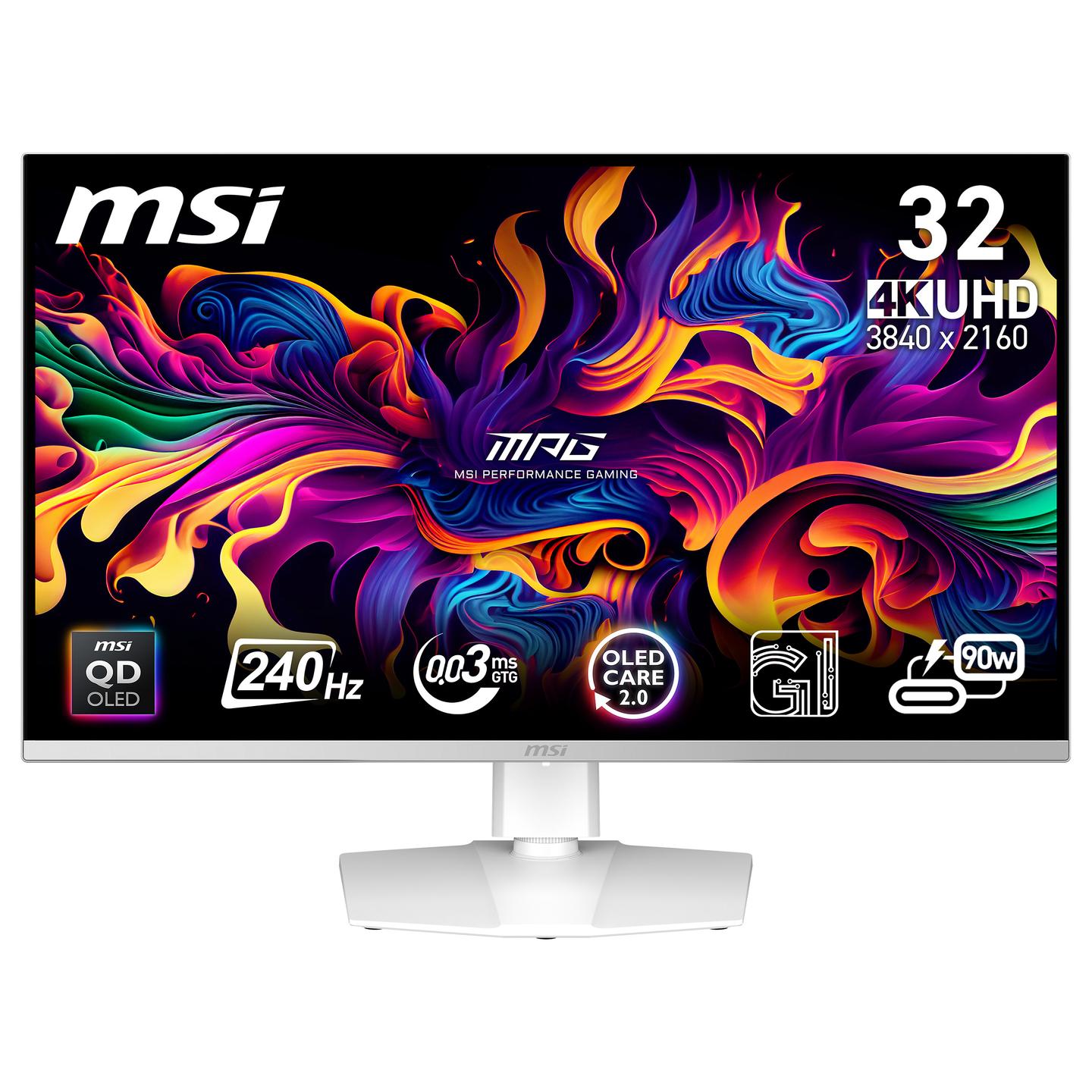 Monitor Gaming MSI MPG 321URXW QD-OLED / 31.5" / 4K UHD QD-OLED / 240Hz / 0.03ms / HDMI+DP+USB-C - Bardhë - 3