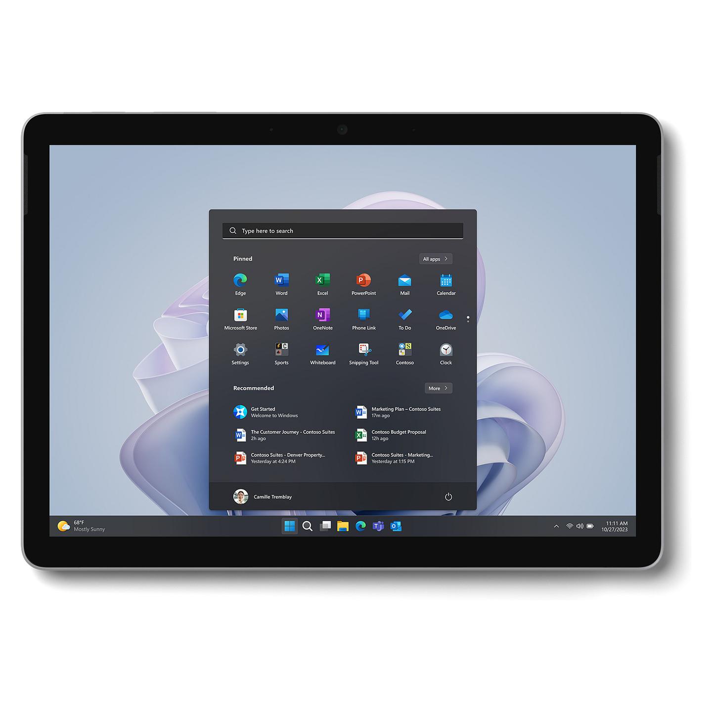 Tablet Microsoft Surface Go 4 for Business / 10.5" / Intel N200 / 8GB / 256GB / Wi-Fi - Platin - 1