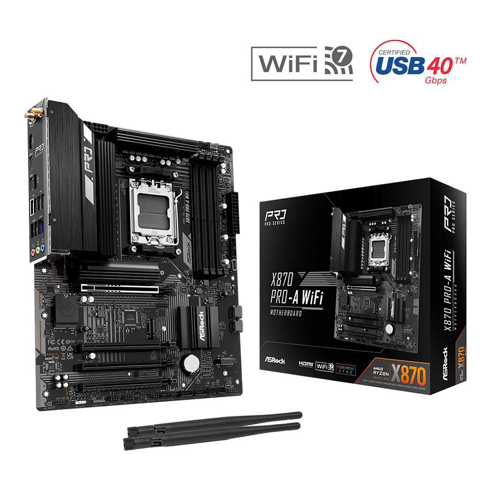 Pllakë Amë AMD AM5 ASRock X870 Pro‑A WiFi / ATX / DDR5 / HDMI - 1