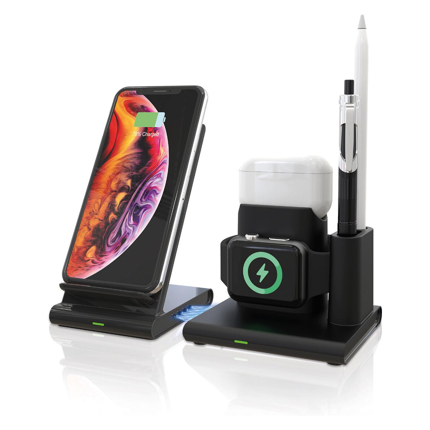 Karikues RealPower ChargeAIR Connect / Karikim Wireless / 10W / USB-C / 3 pajisje – Zezë