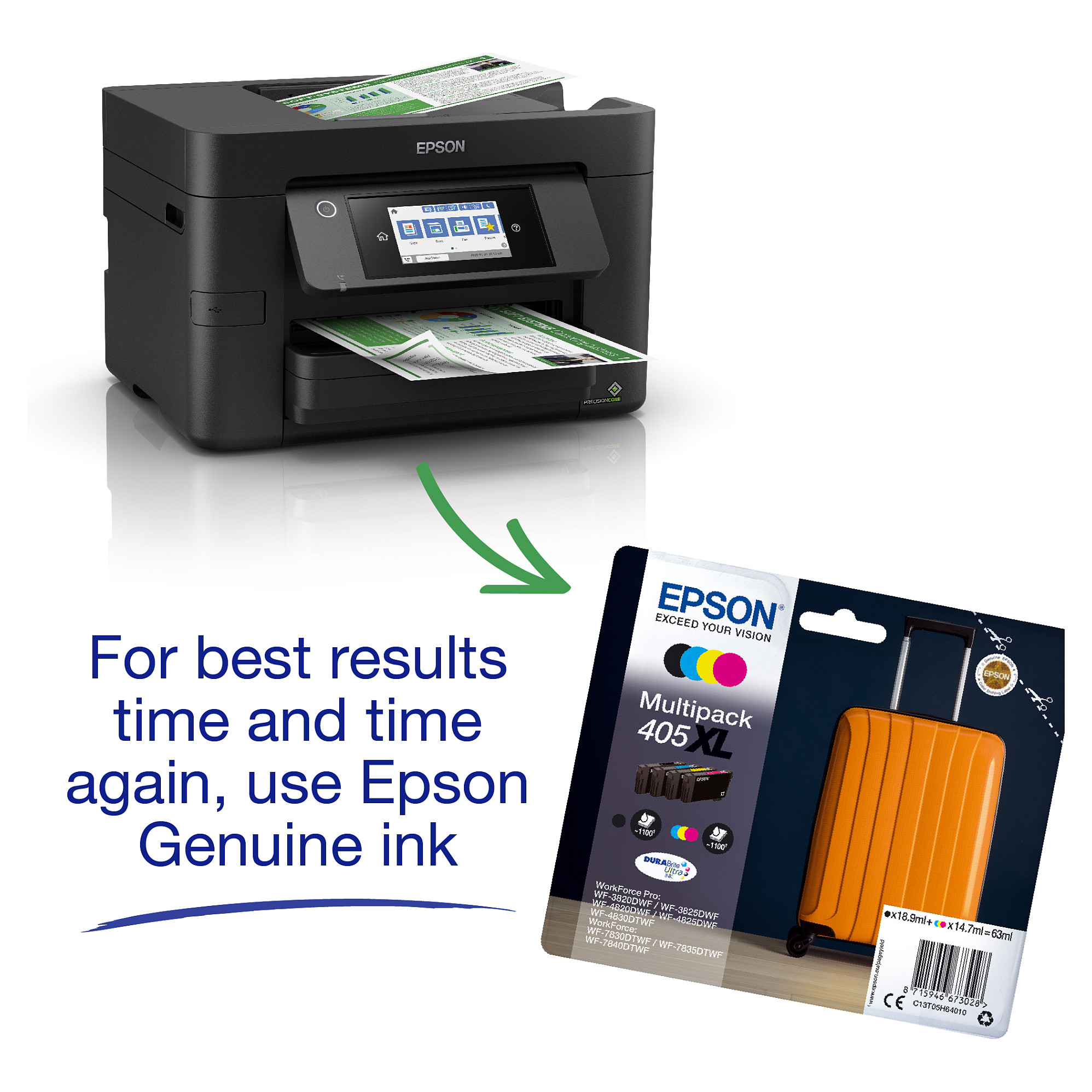 Printer Multifunksional Epson WorkForce Pro WF-4820DWF A4 Color Inkjet - Zezë - 9