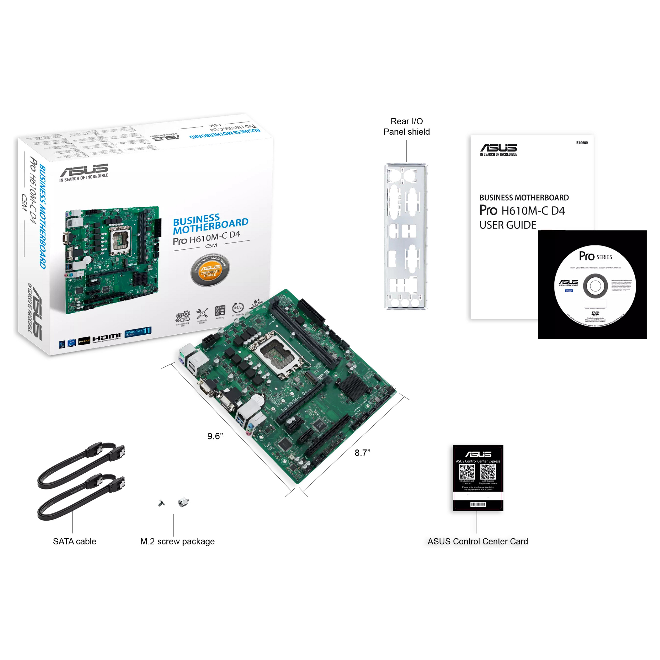 Pllakë Amë ASUS PRO H610M-C-CSM DDR4 - 8
