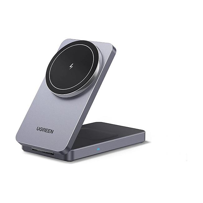 Karikues pa Kabllo Ugreen W528 / 2-në-1 / 20W / USB-C / Wireless – Gri