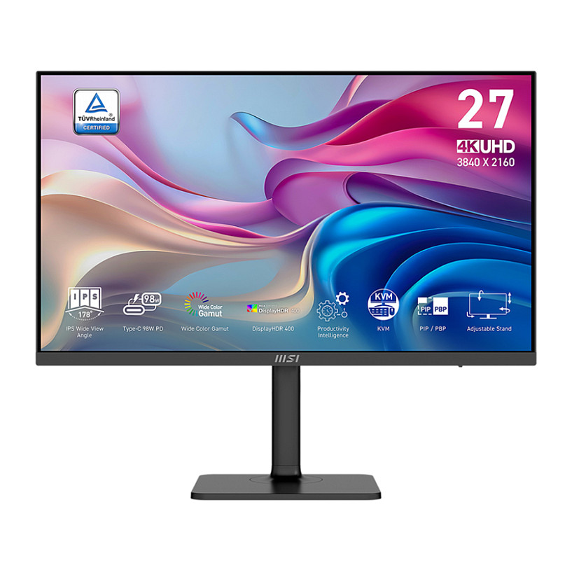 Monitor MSI Modern MD272UPHGDE / 27″ / 4K Ultra HD IPS / 60Hz / 4ms / HDMI + DP + USB - Zezë - 1