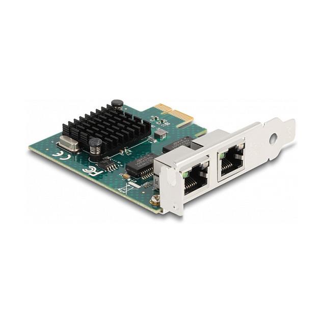 Karta të Rrjetit Delock 88205 / PCIe 2.0 x1 / 2x Gigabit LAN RJ45 / 1000Mbps / Broadcom BCM5718 / Low Profile - 2