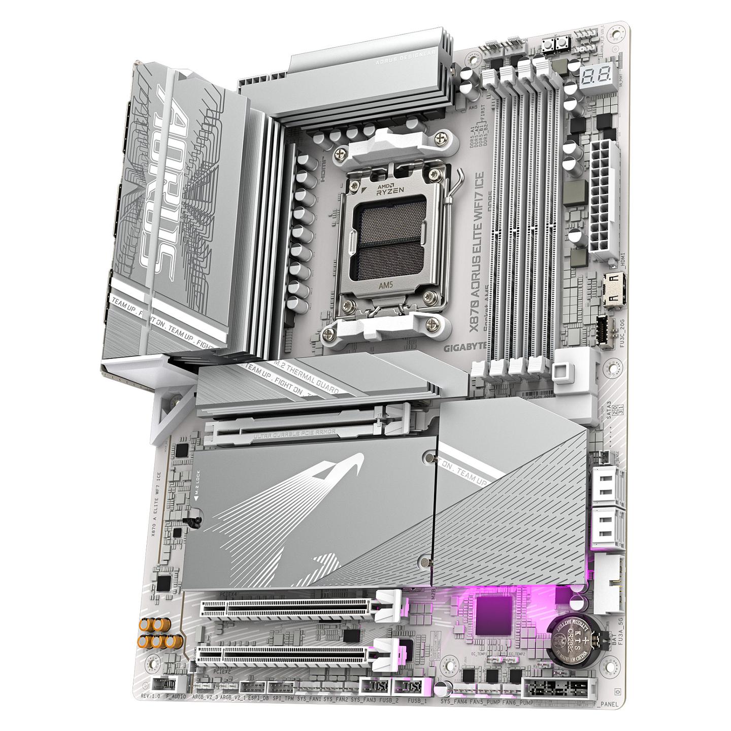 Pllakë Amë Gigabyte X870 AORUS ELITE WIFI7 ICE / AMD AM5 / DDR5 / ATX / Wi-Fi 7 / 2.5GbE LAN - 4