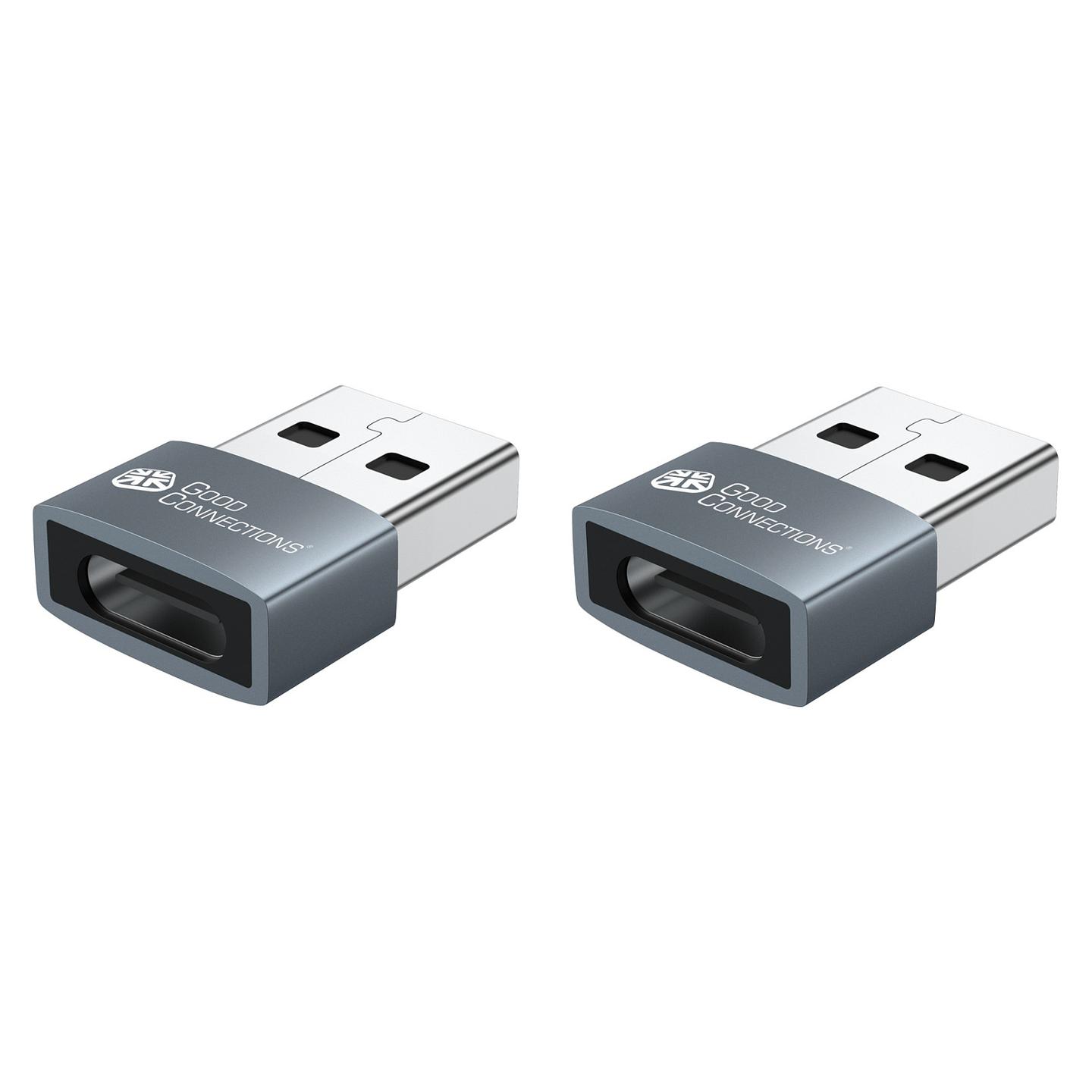 Adapter Good Connections USB-AD203-2, USB-A në USB-C, USB 2.0, 480Mbps, 60W, 2 copë - Hiri