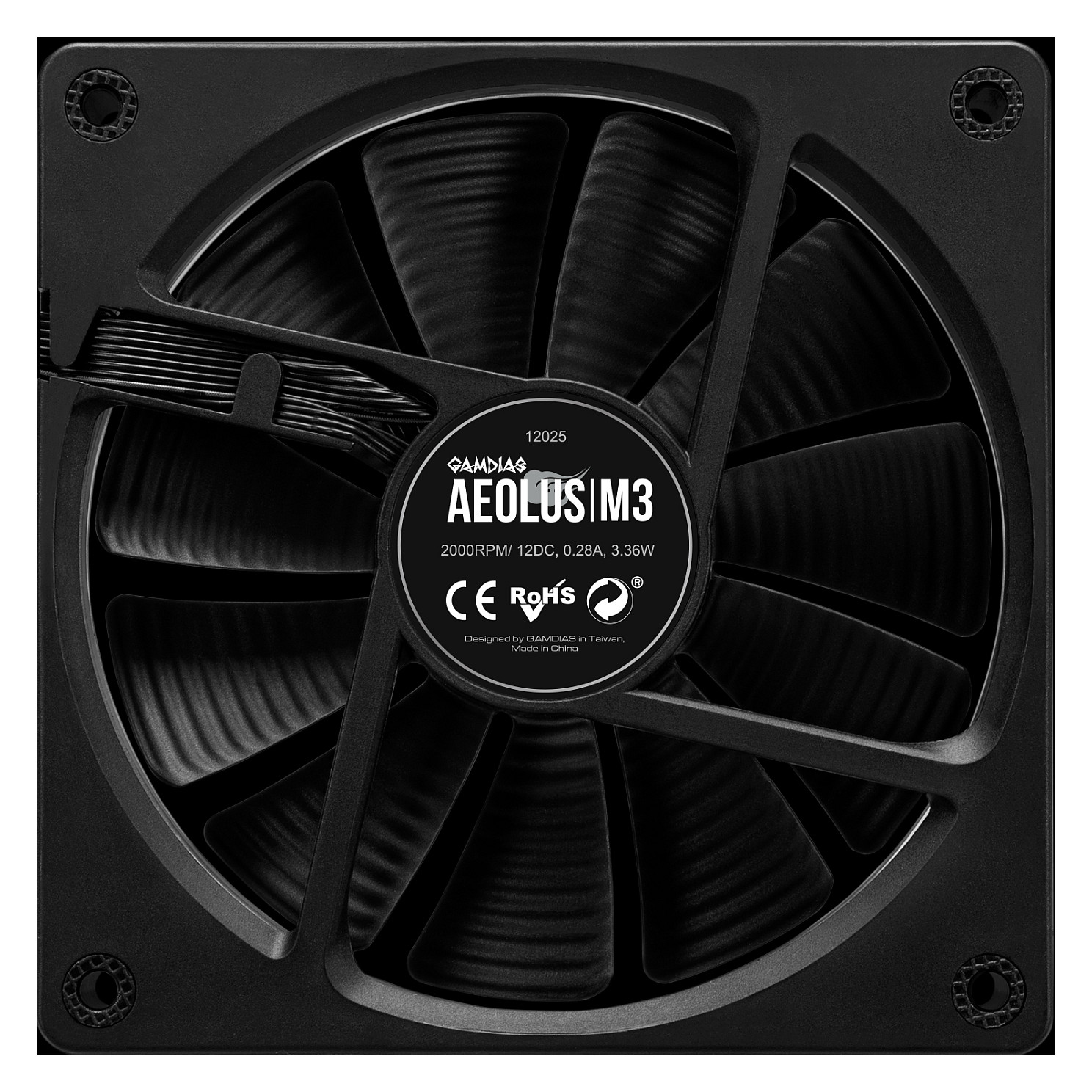 Ftohës për Kasë GAMDIAS AEOLUS M3-1201 / 120mm / 800-2000 RPM / ARGB / PWM – Zezë - 4