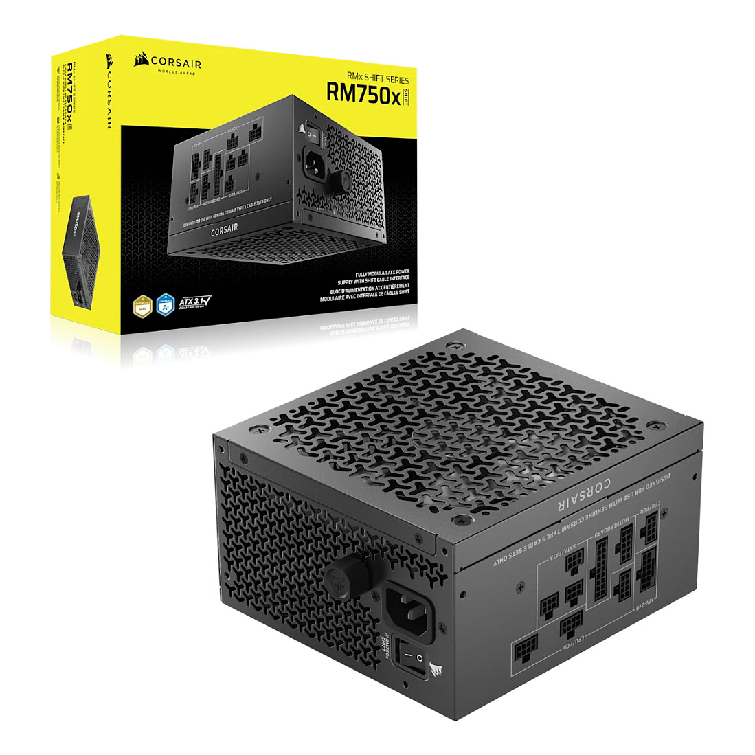 Furnizues Energjie Corsair RM750x Shift Modular / 750W / 80 PLUS Gold / ATX 3.1 - Zezë - 2