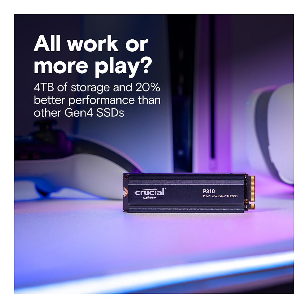 SSD e Brendshme Crucial P310 / 4TB / M.2 2280 / PCIe 4.0 x4 / 7100MB/s Read / 6000MB/s Write - 3