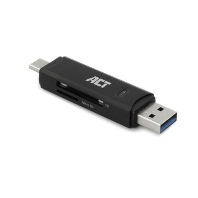 Lexues Kartelash ACT AC6375, USB-A dhe USB-C, USB 3.2 Gen 1, SD/SDHC/SDXC, microSD, 5 Gbps – Zezë