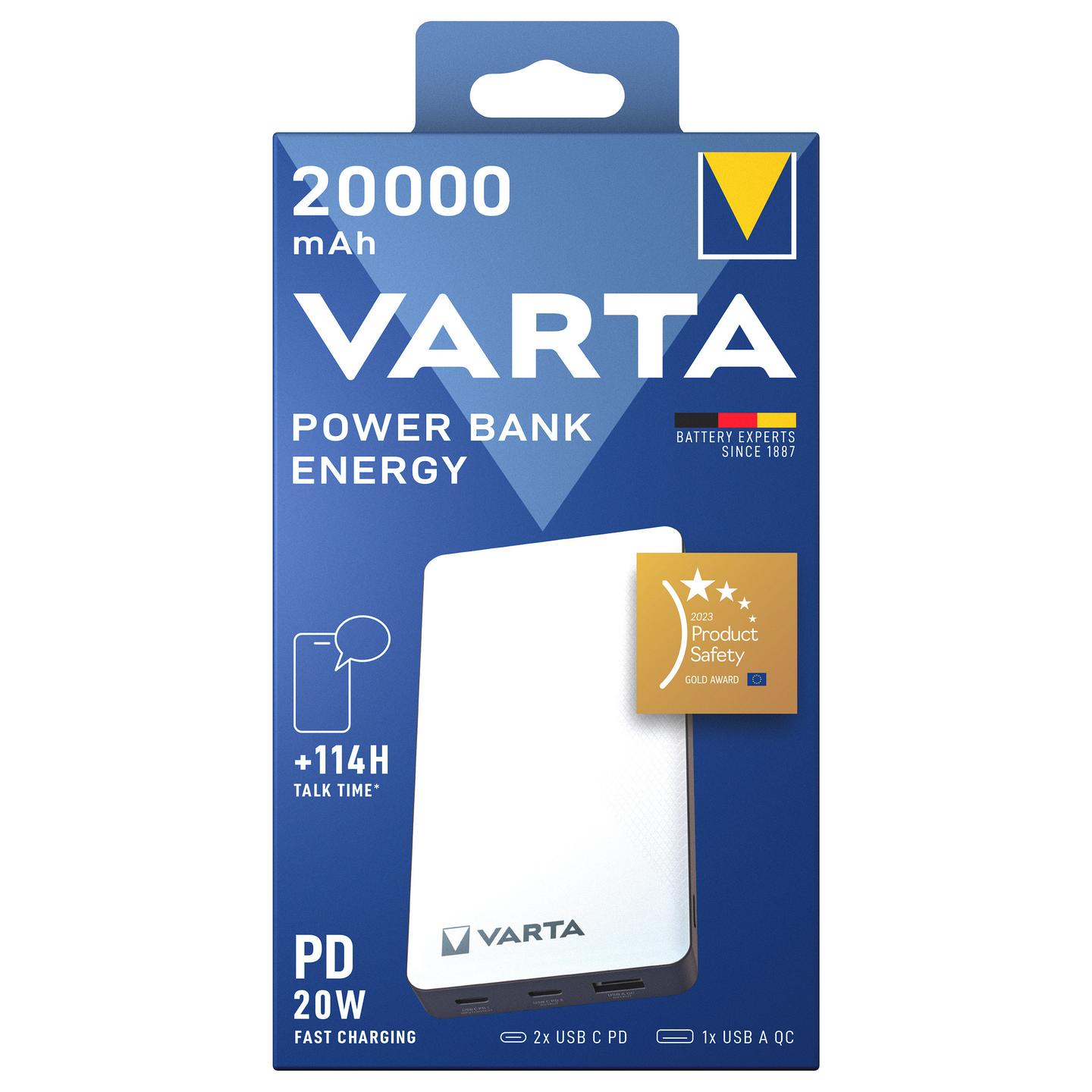 Powerbank VARTA Energy / 20000mAh - Bardhë - 5