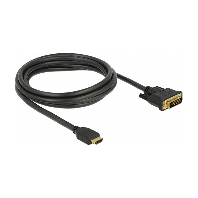 Kabllo HDMI ↔ DVI 24+1 DELOCK / Bidirectional / St–St / 2m - Zezë - 2