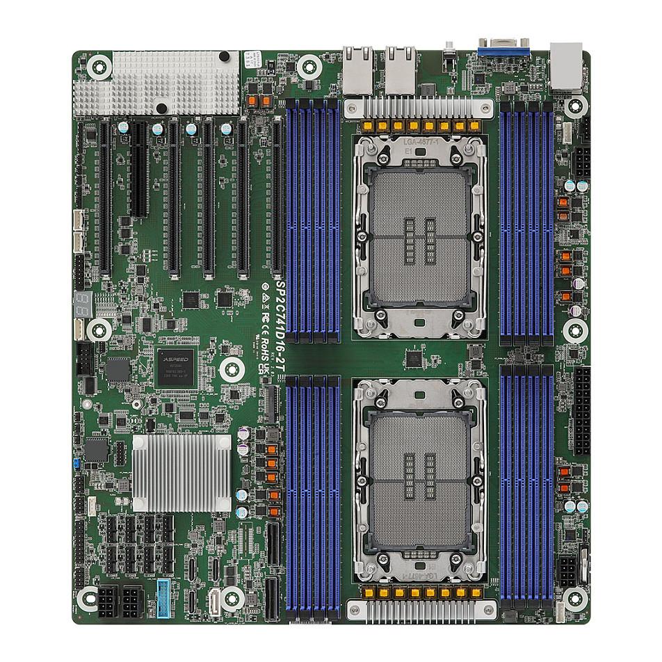 Pllakë Amë MB Intel ASRock Rack SP2C741D16-2T, LGA4677, C741, DDR5, EEB, 16x DIMM, 5x PCIe 5.0 x16, 10GbE