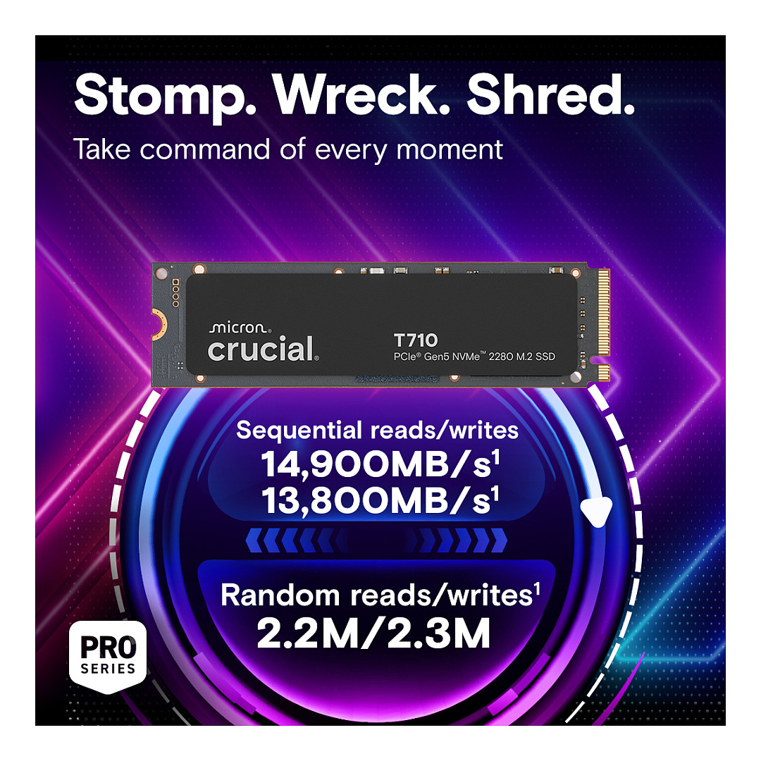 SSD e Brendshme M.2 Crucial T710 1TB PCIe Gen5 NVMe M.2 2280 - 2