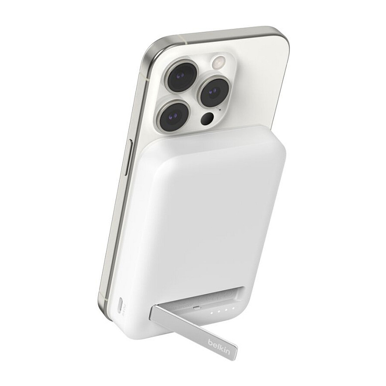 Powerbank magnetik Belkin BoostCharge Pro Qi2 8K, i bardhë - 1