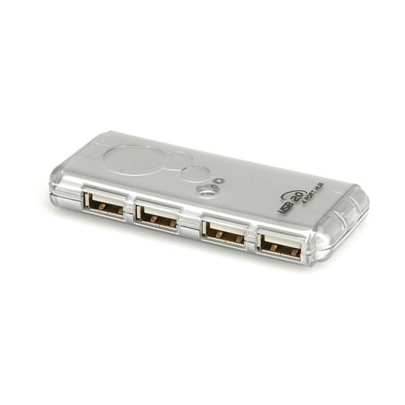 Hub USB-A VALUE 14.99.5015, 4x USB-A 2.0, 480 Mbps, Kabllo 30 cm, Korpus Plastik – Argjend