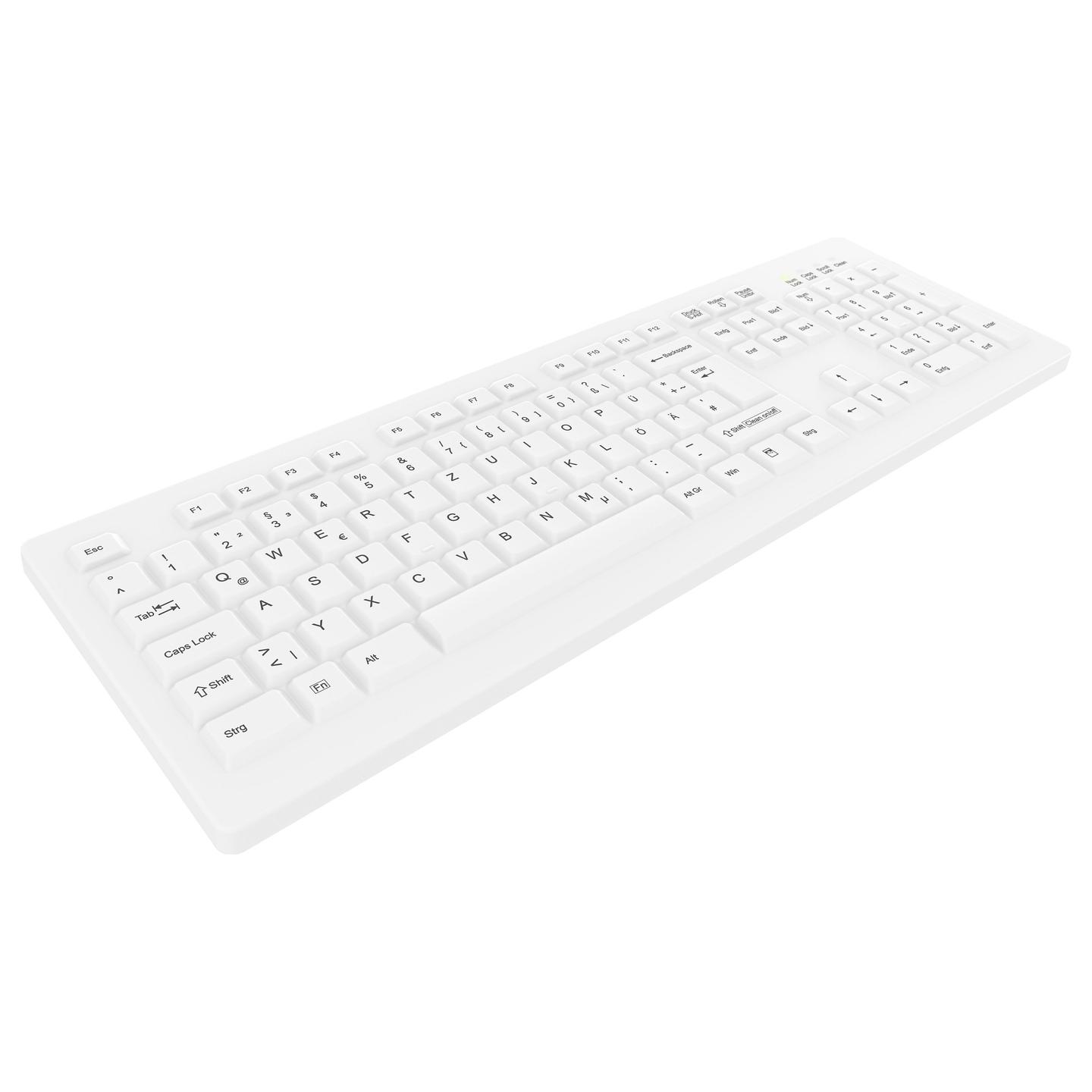 Tastierë Pa Kabllo Active Key AK-C8100 / IP68 Sealed / QWERTZ - Bardhë - 2