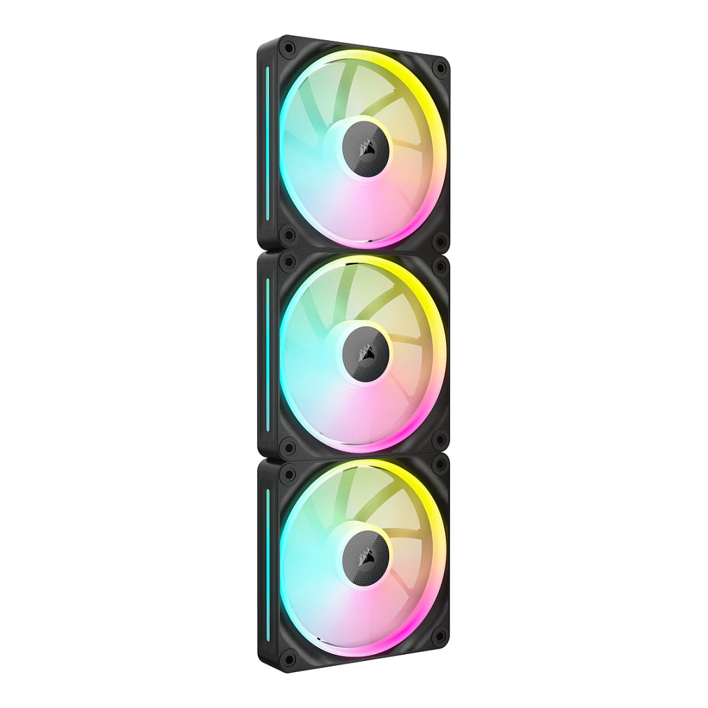 Ftohës për Kasë Corsair iCUE LINK LX120 RGB / 3x120mm / 400-2400 RPM / PWM / 69.9 CFM / 5.22 mmH₂O / 10-36 dBA / 18 LED RGB / Magnetic Dome – Zezë