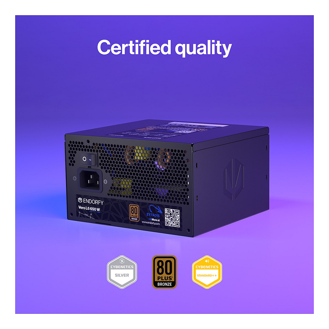 Furnizues Energjie Endorfy Vero L6 / 650W / ATX 3.1 / 80 PLUS Bronze / Non-Modular - Zezë - 19
