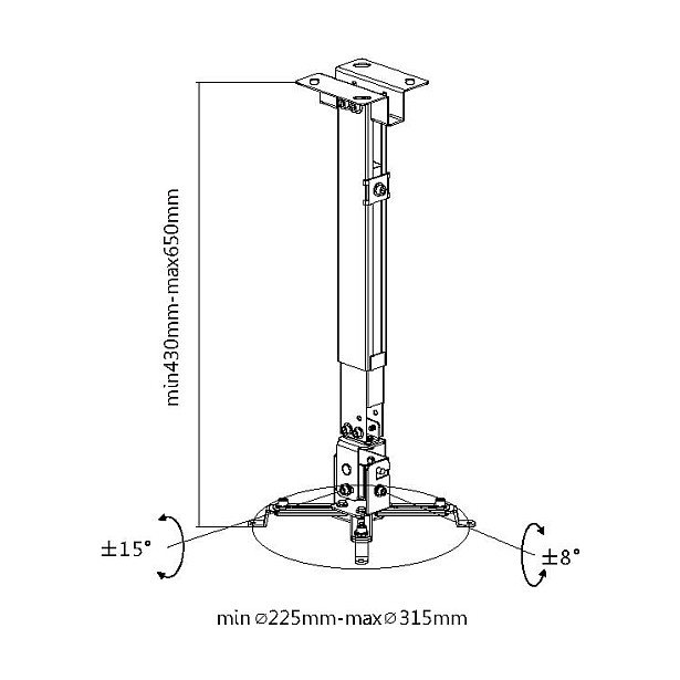 Equip Beamer Deckenhalterung universal bis 20kg +++ Wand sw retail - 5